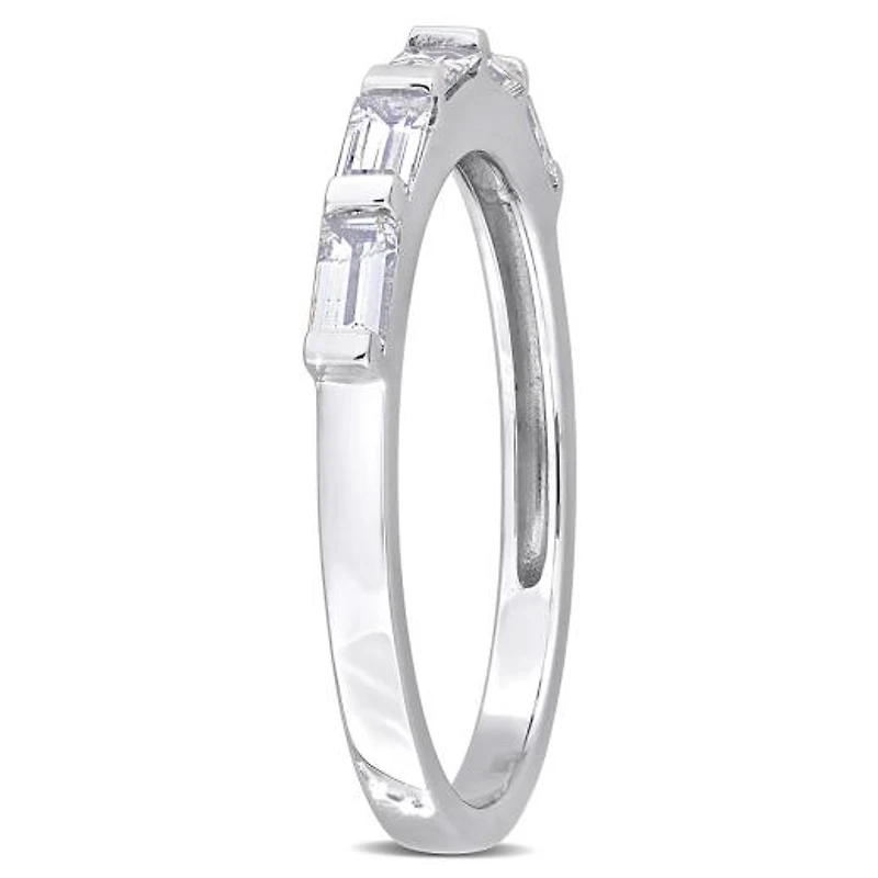 Julianna B 10K White Gold Baguette-Cut White Sapphire Anniversary Band