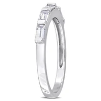 Julianna B 10K White Gold Baguette-Cut White Sapphire Anniversary Band