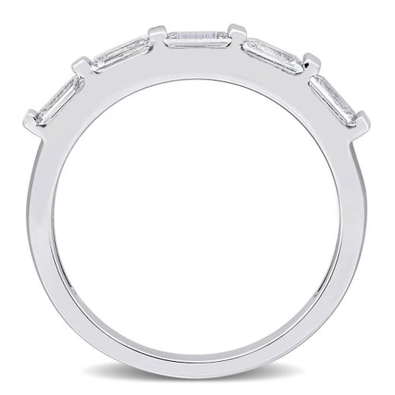 Julianna B 10K White Gold Baguette-Cut White Sapphire Anniversary Band