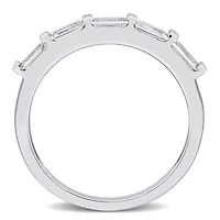 Julianna B 10K White Gold Baguette-Cut White Sapphire Anniversary Band