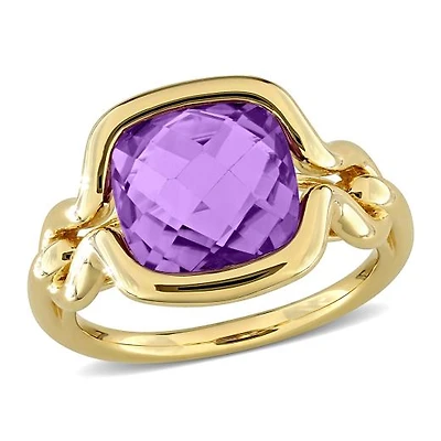 Julianna B Yellow Plated Sterling Silver Amethyst Fashion Ring