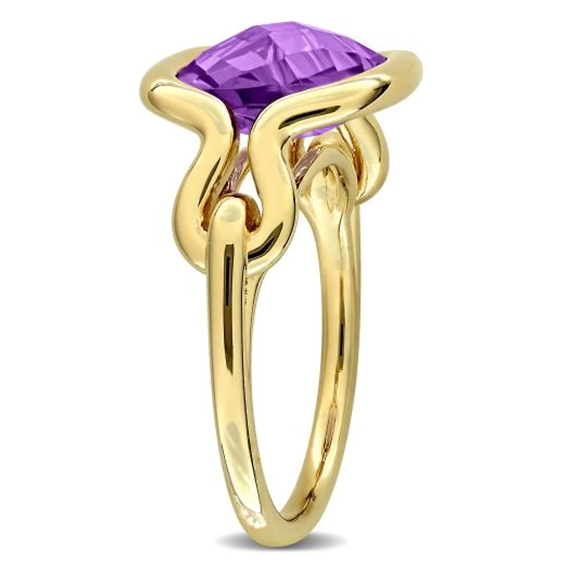 Julianna B Yellow Plated Sterling Silver Amethyst Fashion Ring