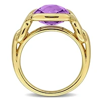 Julianna B Yellow Plated Sterling Silver Amethyst Fashion Ring
