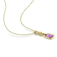 Julianna B Yellow Plated Sterling Silver Amethyst 17" Pendant with Chain