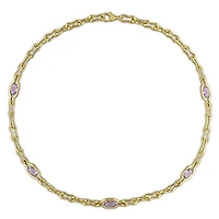Julianna B Yellow Plated Sterling Silver Amethyst 17" Station Link Necklace
