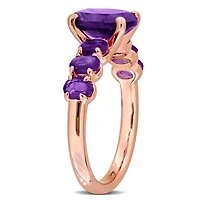 Julianna B Rose Plated Sterling Silver African Amethyst Ring