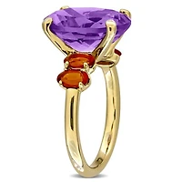 Julianna B Yellow Plated Sterling Silver Amethyst and Madeira Citrine Ring