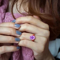 Julianna B Yellow Plated Sterling Silver Amethyst and Madeira Citrine Ring