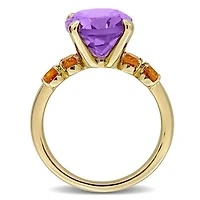 Julianna B Yellow Plated Sterling Silver Amethyst and Citrine Cocktail Ring