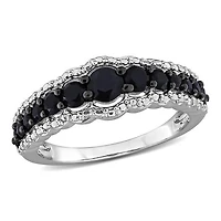 Julianna B Sterling Silver Black Sapphire Fashion Ring