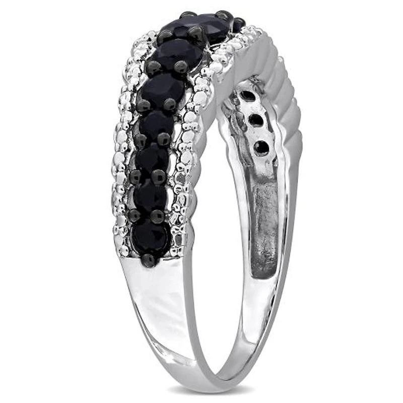 Julianna B Sterling Silver Black Sapphire Fashion Ring