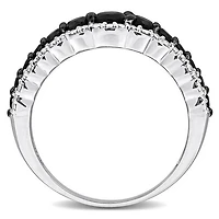 Julianna B Sterling Silver Black Sapphire Fashion Ring