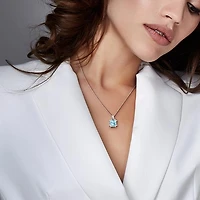 Julianna B Sterling Silver Sky Blue Topaz and White Topaz 18" Necklace