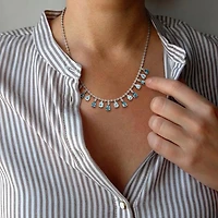 Julianna B Sterling Silver Sky Blue Topaz and London Blue Topaz 17" Necklace