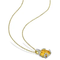 Julianna B Yellow Plated Sterling Silver Citrine & White Topaz 18" Necklace