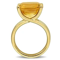 Julianna B Yellow Plated Sterling Silver Citrine Solitaire Cocktail Ring