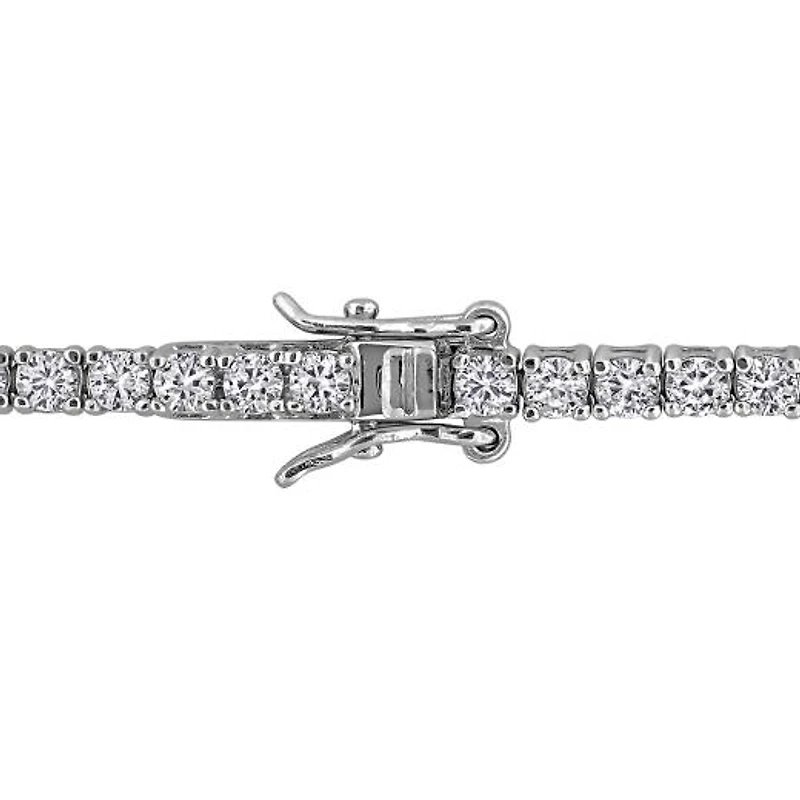 Julianna B Sterling Silver Created Blue & White Sapphire 7.25" Bracelet