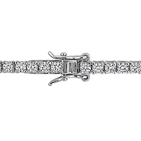 Julianna B Sterling Silver Created Blue & White Sapphire 7.25" Bracelet