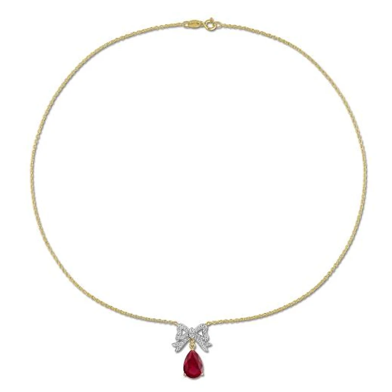 Julianna B Yellow Plated Sterling Silver Created Gemstone Necklace