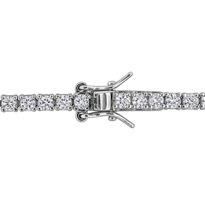 Julianna B Sterling Silver Created Ruby & Created White Sapphire 7.25" Bracelet