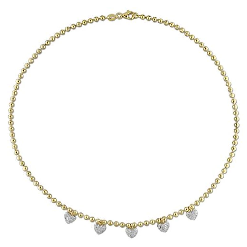 Julianna B Yellow Plated Sterling Silver Created White Sapphire 17" Necklace