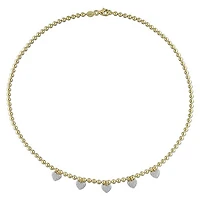 Julianna B Yellow Plated Sterling Silver Created White Sapphire 17" Necklace