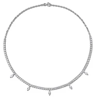 Julianna B Sterling Silver Created White Sapphire 17" Charm Necklace