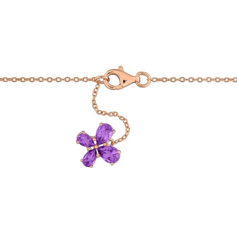 Julianna B Rose Plated Sterling Silver Multi-Stone 17" Butterfly Necklace