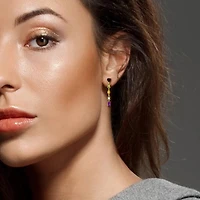 Julianna B Yellow Plated Sterling Silver Multi-Gemstone Drop Earrings
