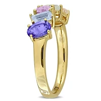 Julianna B Yellow Plated Sterling Silver Multi-Stone 5-Stone Ring