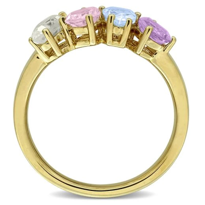 Julianna B Yellow Plated Sterling Silver Multi-Gemstone 4-Stone Ring