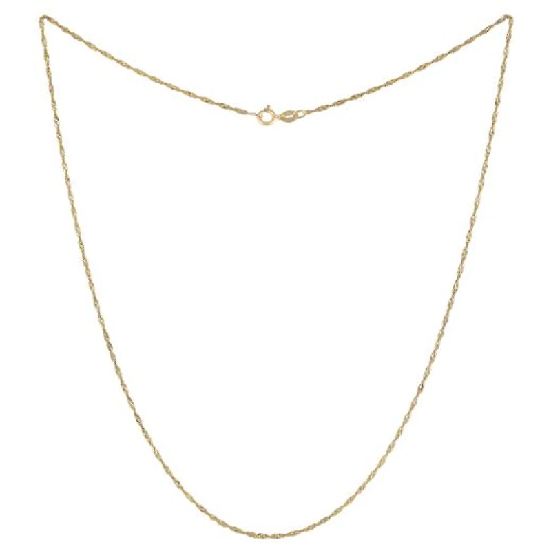 14K Yellow Gold 18" 1.4mm Singapore Chain