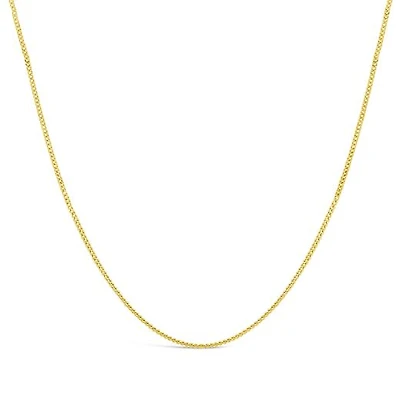 14K Yellow Gold 18" 1.05mm Diamond Cut Curb Chain