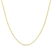14K Yellow Gold 18" 1.05mm Diamond Cut Curb Chain