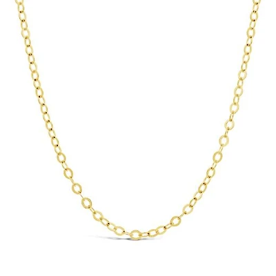 10K Yellow Gold 18" Flat Shiny Open Cable Chain