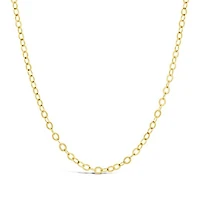 10K Yellow Gold 18" Flat Shiny Open Cable Chain