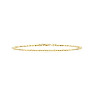 10K Yellow Gold 10" 3.75mm Semi-Solid Curb Anklet