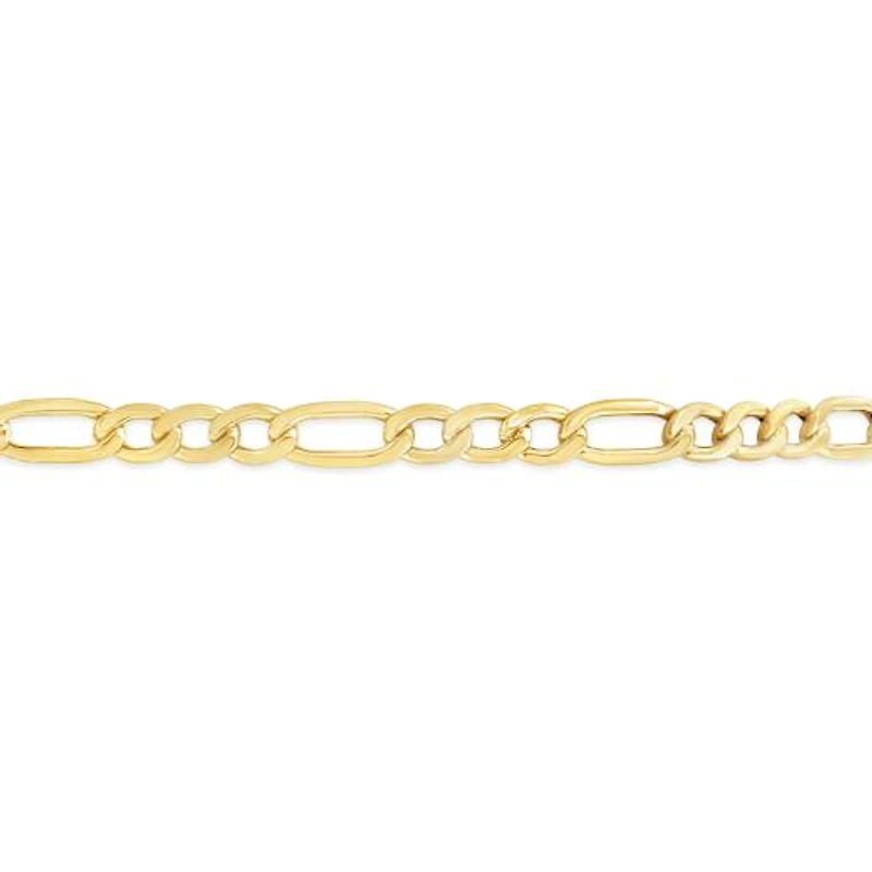 10K Yellow Gold 10" 3.5mm Semi-Solid Figaro Anklet