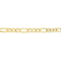10K Yellow Gold 10" 3.5mm Semi-Solid Figaro Anklet