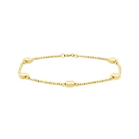 10K Yellow Gold 7.5" Square Bead Bracelet