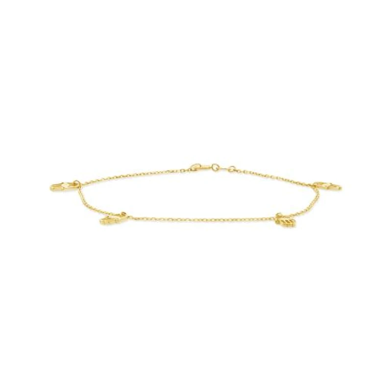 10K Yellow Gold 7.5" Hamsa Bracelet