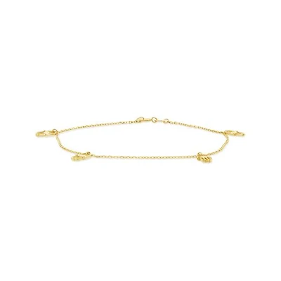 10K Yellow Gold 7.5" Hamsa Bracelet