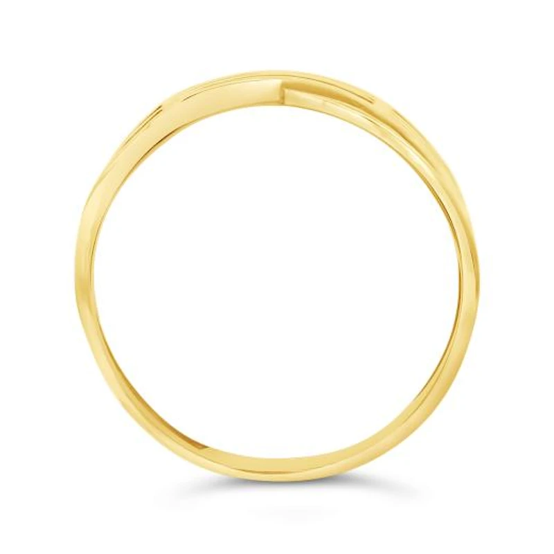 10K Yellow Gold Criss Cross Wave Ring