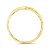 10K Yellow Gold Criss Cross Wave Ring