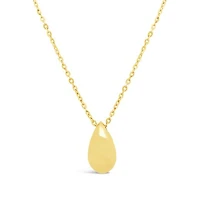 10K Yellow Gold 18" Puffed Tear Drop Pendant