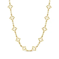 10K Yellow Gold 18" Clover Link Necklace