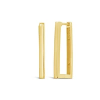 10K Yellow Gold Rectangular Hoop Earrings