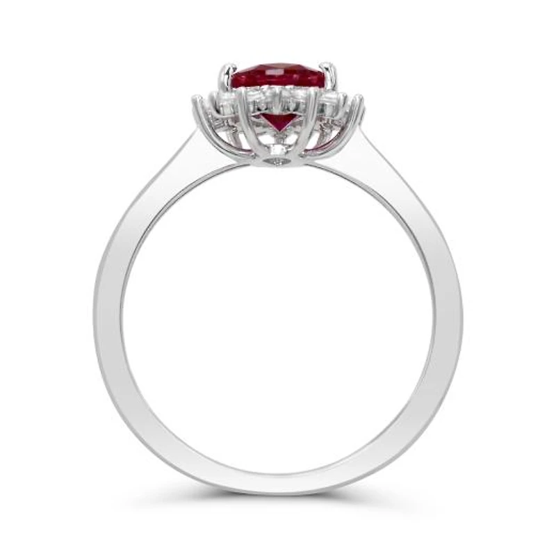 Sterling Silver Created Ruby & Created White Sapphire Ring