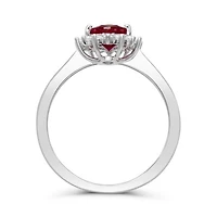 Sterling Silver Created Ruby & Created White Sapphire Ring
