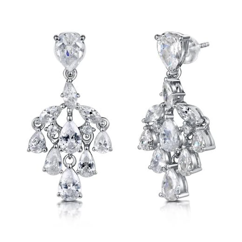 Sterling Silver Cubic Zirconia Drop Earrings